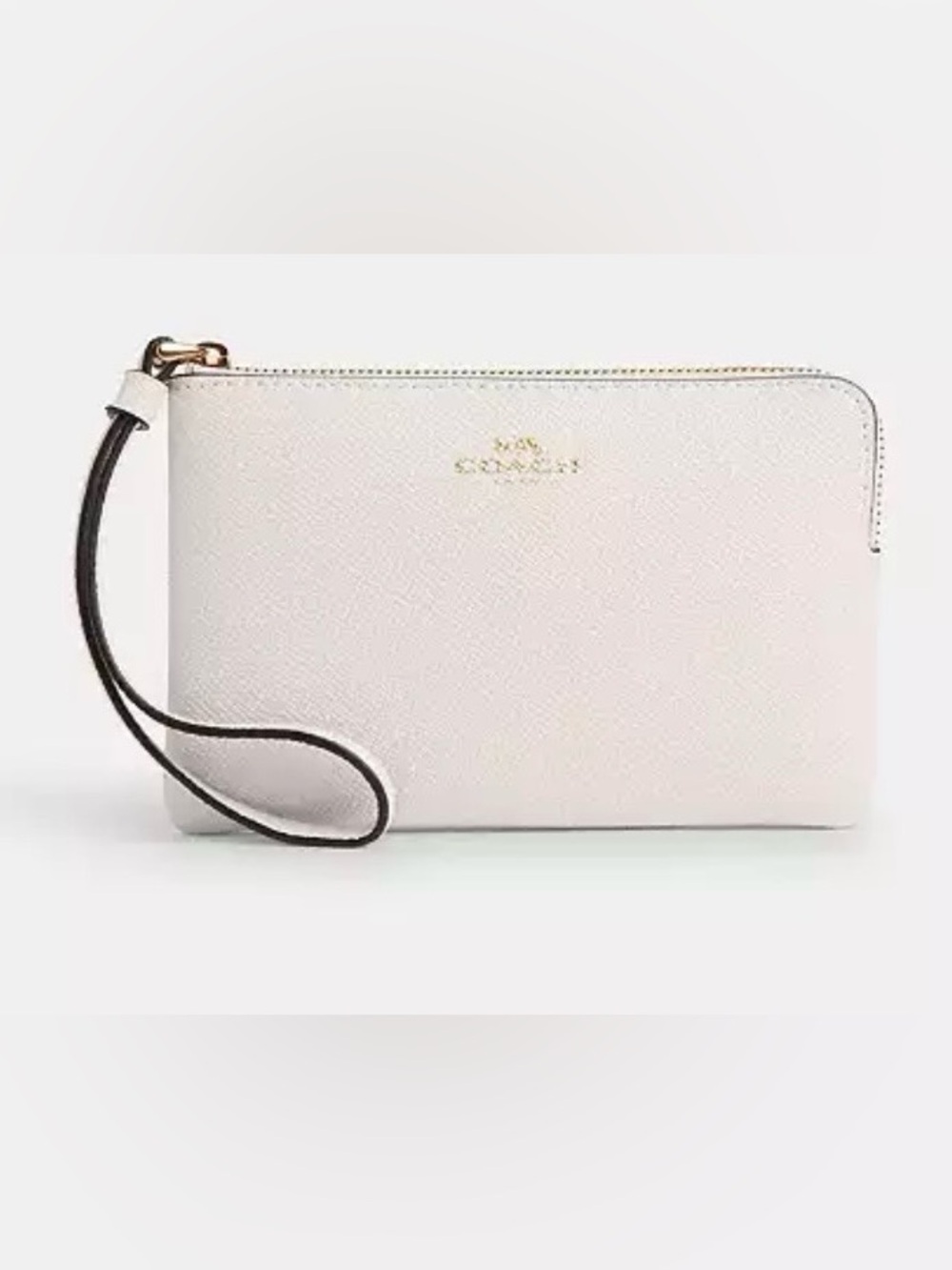 Coach Chalk Pebbled Leather Wristlet with Strap